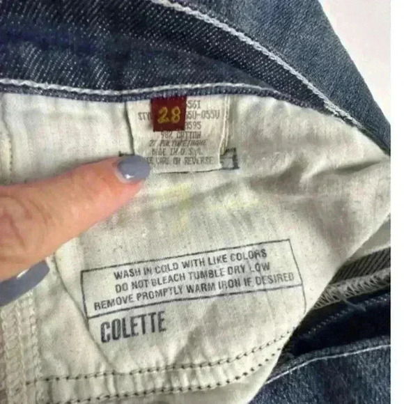 7 For All Mankind Women's Bootcut Jeans Size 28 Dark Blue Stretch Denim - Picture 5 of 16